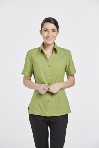 Picture of Corporate Reflections Ladies Climate Smart Blouse Easy Fit Action Back Short Sleeve
