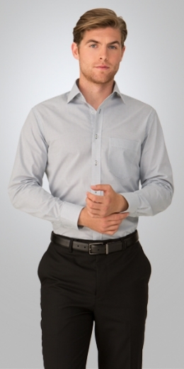 Picture of City Collection Mens Shadow Check Shirt Long Sleeve