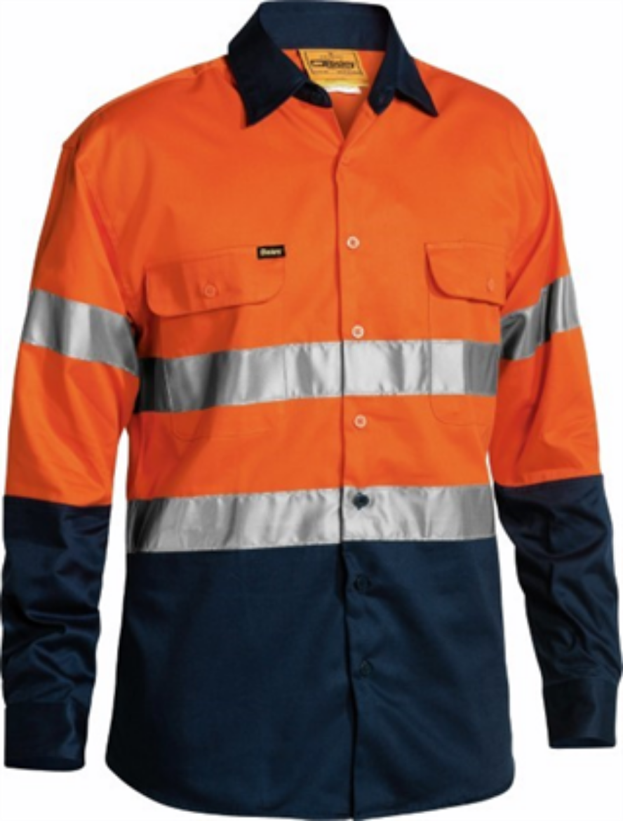 Picture of Bisley Cotton Drill Shirt with 2 Ring Pattern Reflective Tape