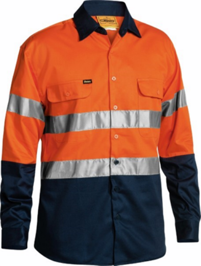 Picture of Bisley Cotton Drill Shirt with 2 Ring Pattern Reflective Tape