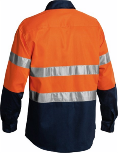 Picture of Bisley Cotton Drill Shirt with 2 Ring Pattern Reflective Tape