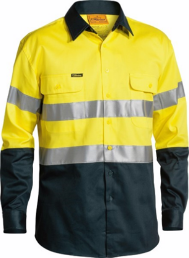 Picture of Bisley Cotton Drill Shirt with 2 Ring Pattern Reflective Tape