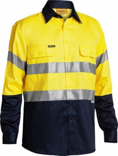 Picture of Bisley Cotton Drill Shirt with 2 Ring Pattern Reflective Tape