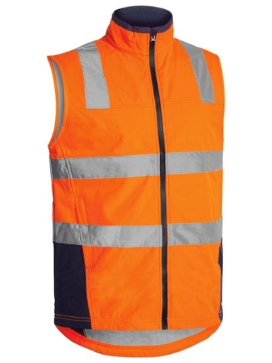 Picture of Bisley Fleece Hi Vis Soft shell Brushed Fleece Lined Vest with Reflective Tape