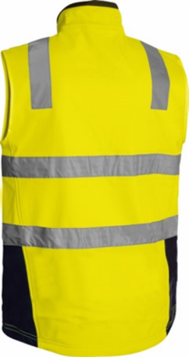Picture of Bisley Fleece Hi Vis Soft shell Brushed Fleece Lined Vest with Reflective Tape
