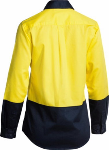 Picture of Bisley Ladies Cotton Drill Shirt Long Sleeve Two Tone