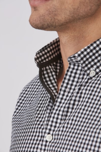 Picture of City Collection Mens City Check Shirt Long Sleeve