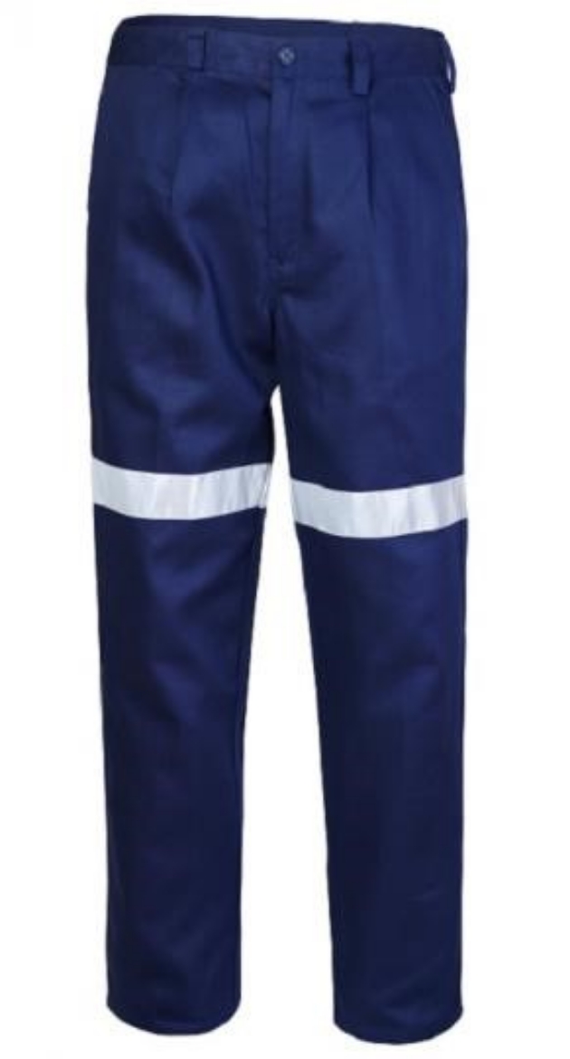 Picture of Ritemate Cotton Drill Pant 50mm Reflective Tape Navy