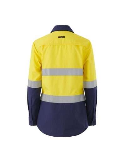 Picture of King Gee Ladies Workcool Vented Spliced Shirt Taped Long Sleeve