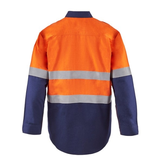 Picture of Flame Buster ARC Flash Shirt Closed Front with Perforated Reflective Tape HRC 2 ATPV 8+ cal/cm2