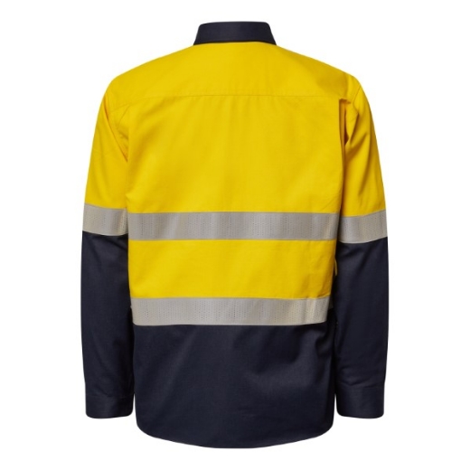 Picture of Flame Buster ARC Flash Shirt Closed Front with Perforated Reflective Tape HRC 2 ATPV 8+ cal/cm2