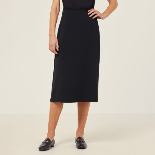 Picture of NNT Ladies Crepe Stretch Midi Length A-Line Skirt