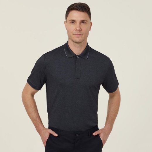 Picture of NNT Mens Textured Cotton Poly Short Sleeve Polo