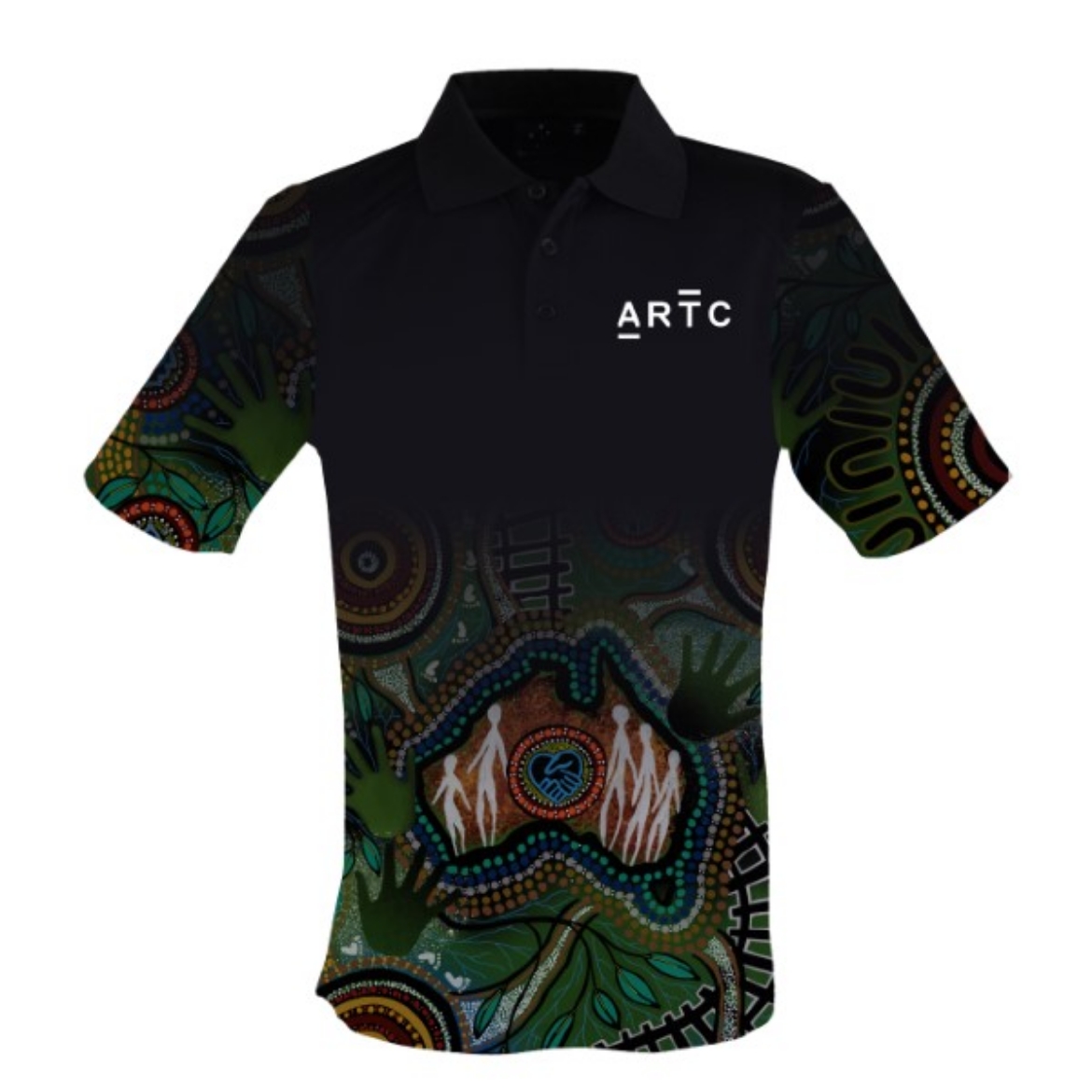 Picture of Sublimated Ladies Polo Shirt Short Sleeve ARTC Indigenous Design