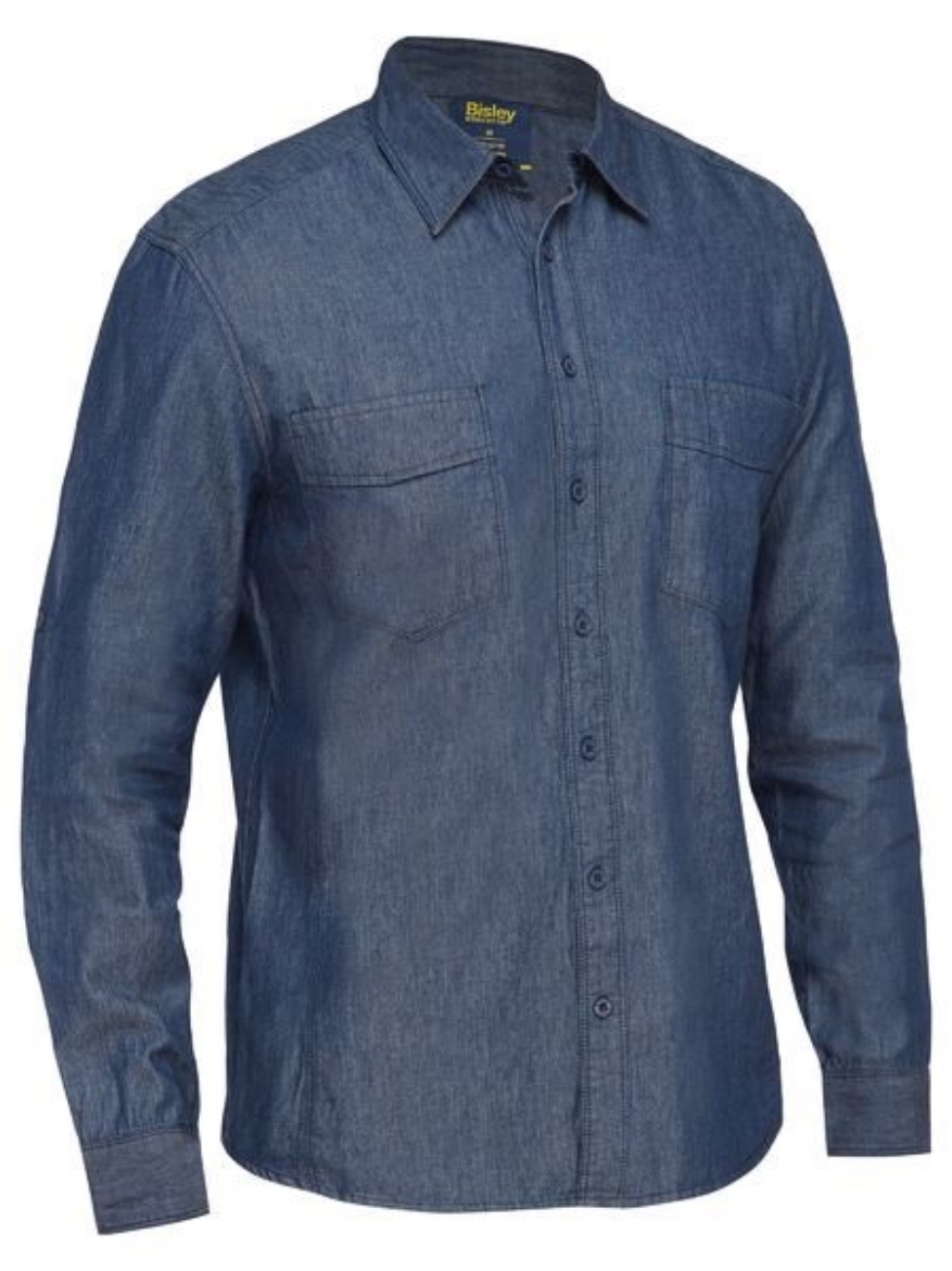 Picture of Bisley Mens Long Sleeve Denim Work Shirt
