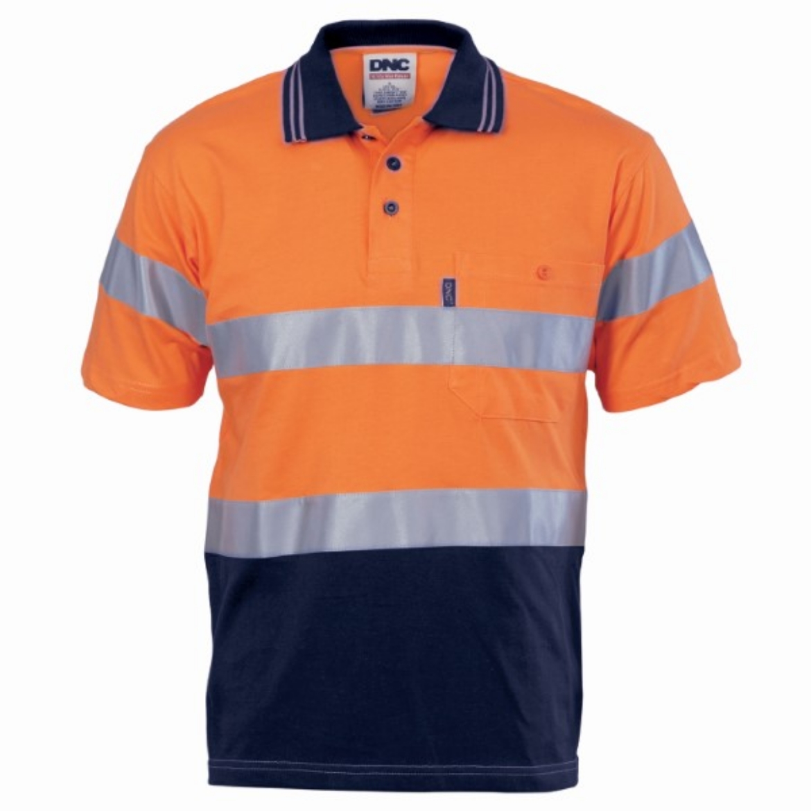 Picture of DNC Polo Shirt Cotton Jersey with Underarm Mesh Short Sleeve RT1 Reflective Tape 2 Tone