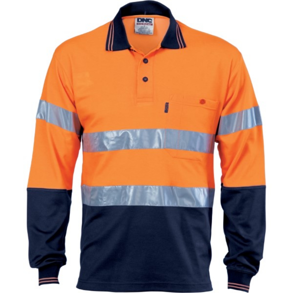 Picture of DNC Polo Shirt Long Sleeve Polyester Cotton Back 2 Hoop Pattern Reflective Tape