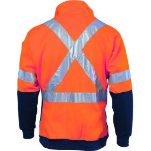 Picture of DNC Fleecy 1/2 Zip Jumper Polyester/Cotton X Pattern Reflective Tape 2 Tone