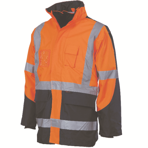 Picture of DNC 3993+3994 6 In 1 Waterproof Jacket plus Inner Jacket with Zip off sleeves and Reversible Vest X Pattern Reflective Tape 2 Tone
