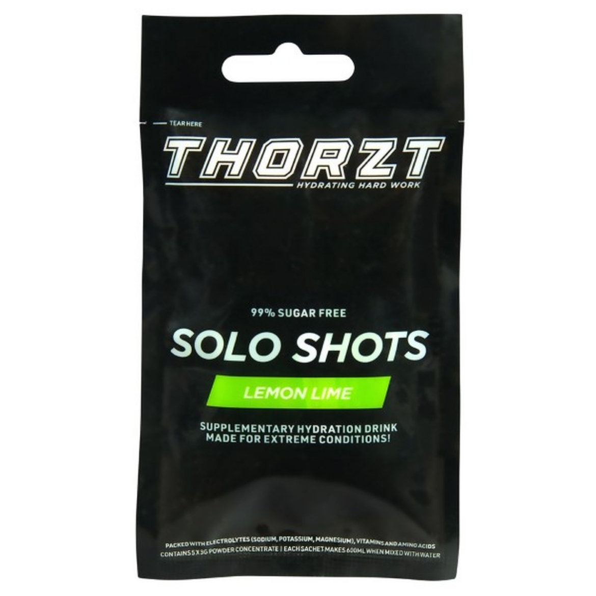 Picture of Thorzt Hydration Drink 99% Sugar Free Vend Ready Solo Shot- Lemon Lime (Pack of 5)