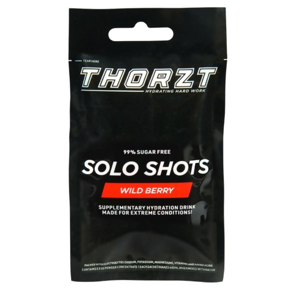 Picture of Thorzt Hydration Drink 99% Sugar Free Vend Ready Solo Shot- Wild Berry (Pack of 5)