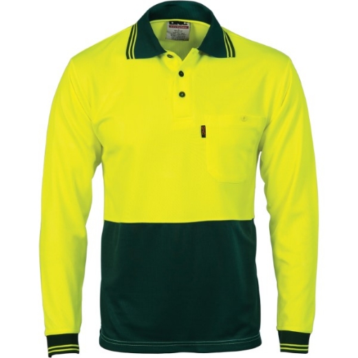 Picture of DNC Polo Shirt Long Sleeve 100% Polyester Micromesh 2 Tone