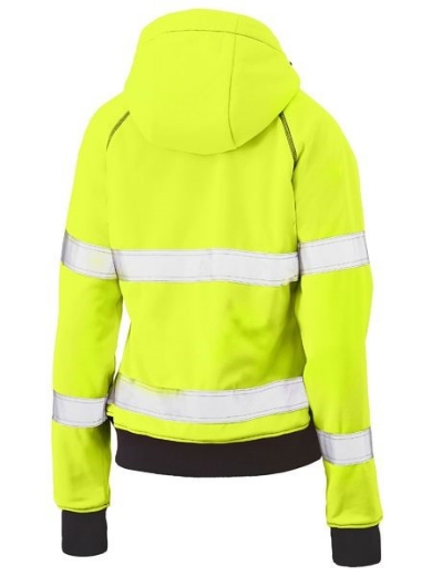 Picture of Bisley Ladies Hi Vis Fleece Hoodie with Reflective Tape