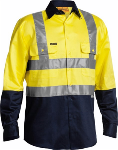 Picture of Bisley Cotton Drill Shirt Long Sleeve with Reflective Tape