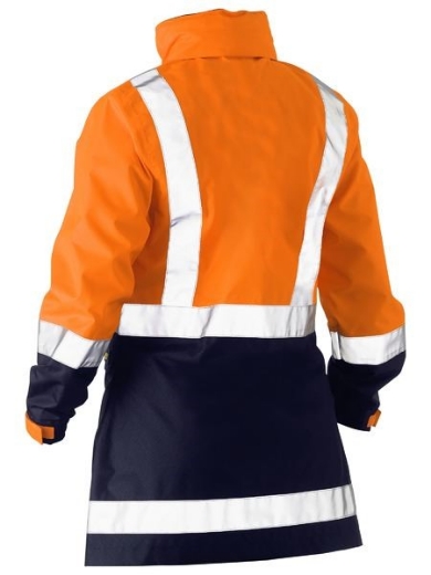 Picture of Bisley Ladies Taped Hi Vis Recycled Rain Shell Jacket