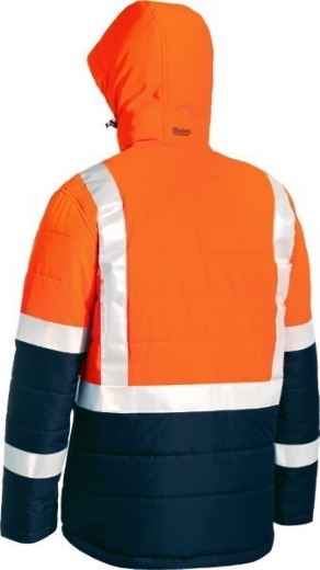Picture of Bisley Hi Vis Puffer Jacket - Showerproof with H Pattern Reflective Tape