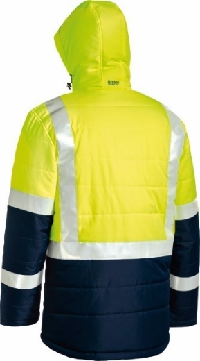 Picture of Bisley Hi Vis Puffer Jacket - Showerproof with H Pattern Reflective Tape
