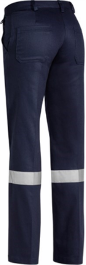 Picture of Bisley Ladies Cotton Drill Work Pant with Reflective Tape