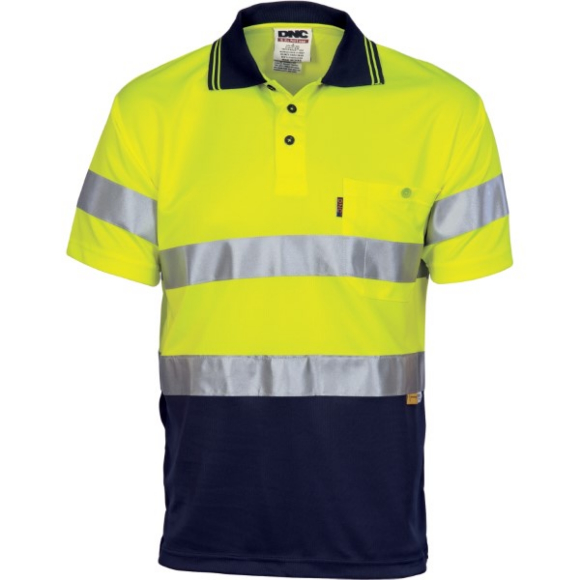 Picture of DNC Polo Shirt Short Sleeve Polyester Micromesh with 2 Ring Reflective Tape 2 Tone