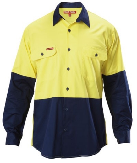 Picture of Hard Yakka Koolgear Cotton Twill Ventilated Shirt Long Sleeve 2 Tone