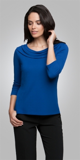 Picture of City Collection Ladies Eva Cowl Neck 3/4 Sleeve Top