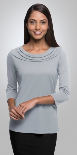 Picture of City Collection Ladies Eva Cowl Neck 3/4 Sleeve Top