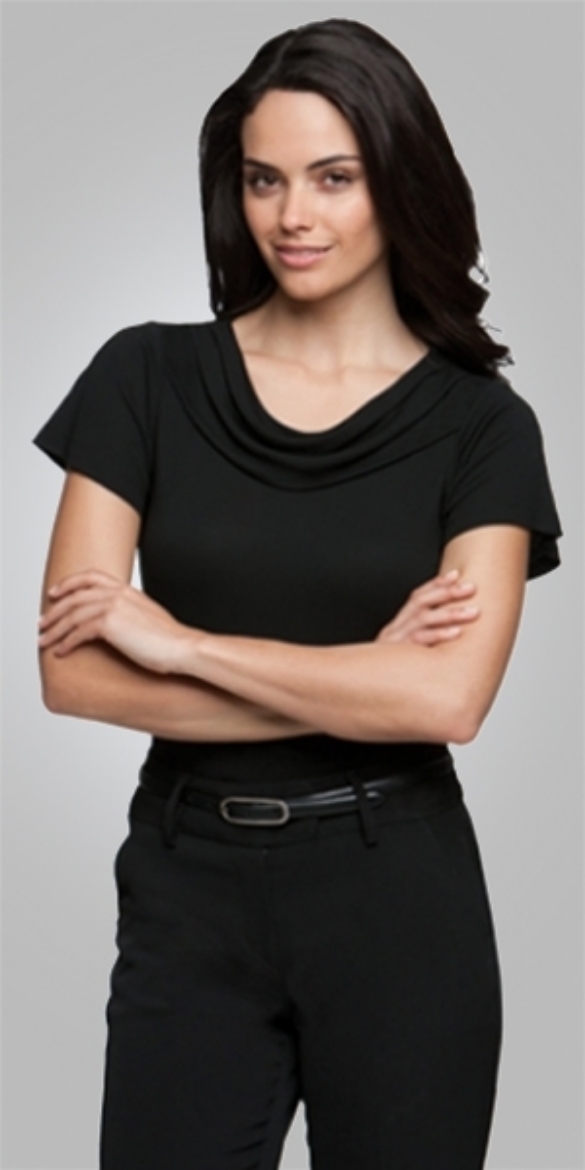 Picture of City Collection Ladies Eva Cowl Neck Short Sleeve Top