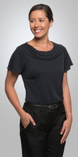 Picture of City Collection Ladies Eva Cowl Neck Short Sleeve Top