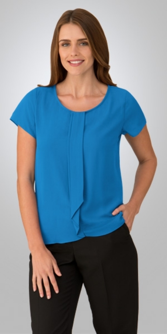 Picture of City Collection Ladies Cascade Knit Short Sleeve Top
