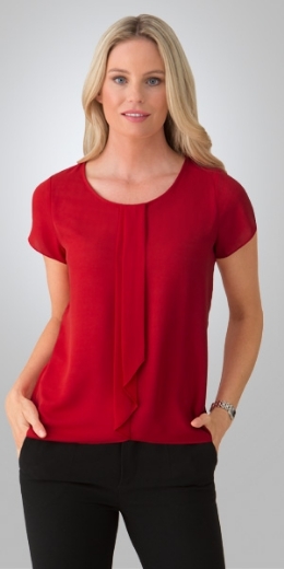 Picture of City Collection Ladies Cascade Knit Short Sleeve Top