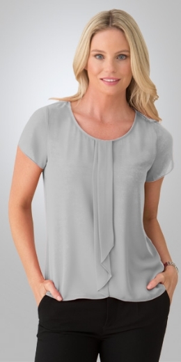 Picture of City Collection Ladies Cascade Knit Short Sleeve Top