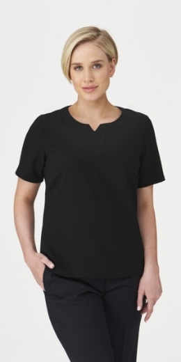 Picture of City Collection Ladies The Knit Woven Short Sleeve Top