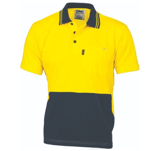Picture of DNC Polo Shirt Cotton Jersey with Underarm Mesh Short Sleeve 2 Tone