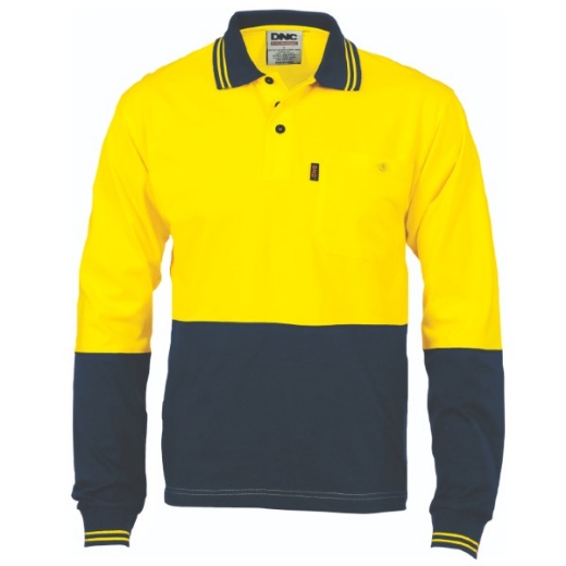 Picture of DNC Polo Shirt Cotton Jersey with Underarm Mesh Long Sleeve