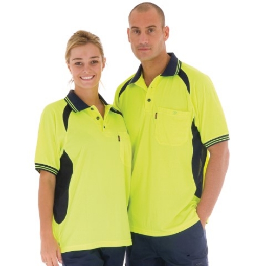 Picture of DNC Polo Shirt Cool-Breeze 100% Polyester Micromesh Mesh Panel Short Sleeve