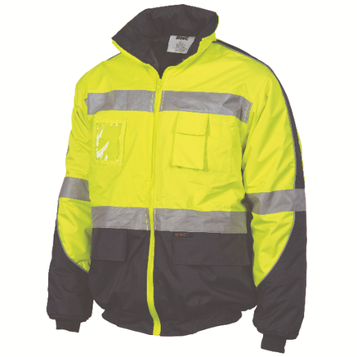 Picture of DNC Contrast Bomber Jacket Polyester/PVC Waterproof Outer Shell Quilt Lined with Reflective Tape 2 Tone