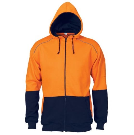 Picture of DNC Hoodie Contrast Piping Fleecy Hi Vis two Tone