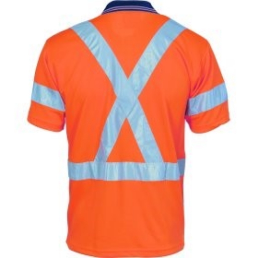 Picture of DNC Polo Shirt Short Sleeve Polyester Micromesh with X Pattern Reflective Tape 2 Tone