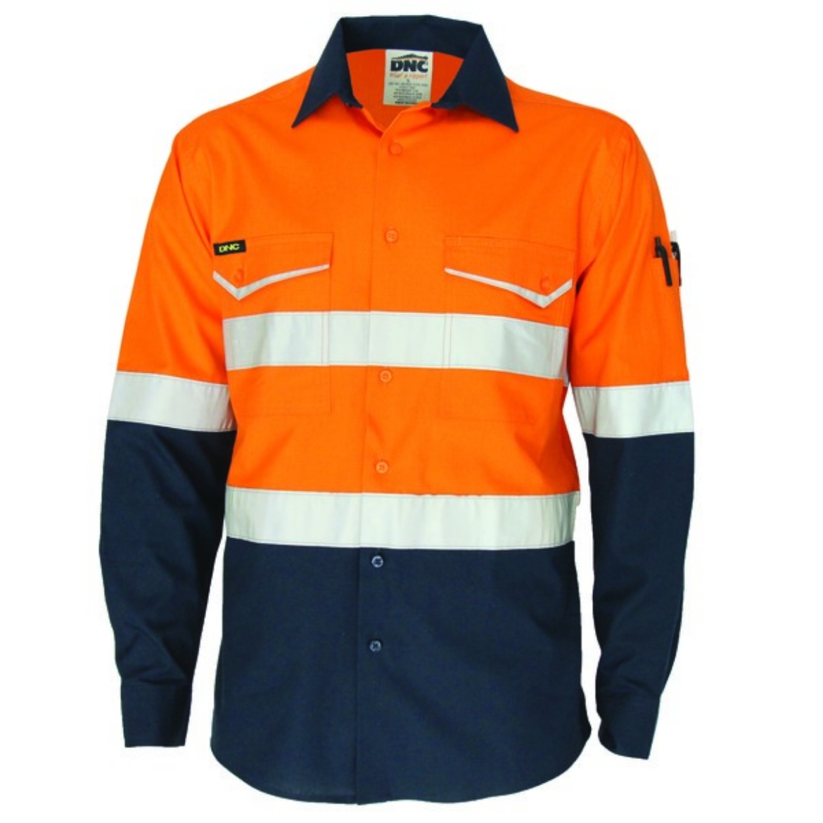 Picture of DNC Hi Vis 2 tone Ripstop Shirt with 2 Ring Reflective Tape Pattern