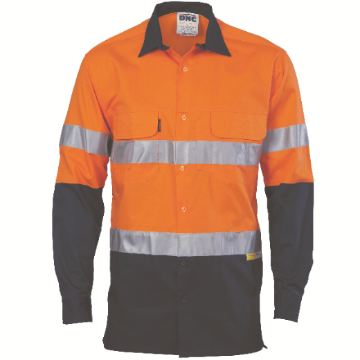Picture of DNC Cotton Drill Shirt Leightweight 3 Way Cool Breeze Long Sleeve RT1 Reflective Tape